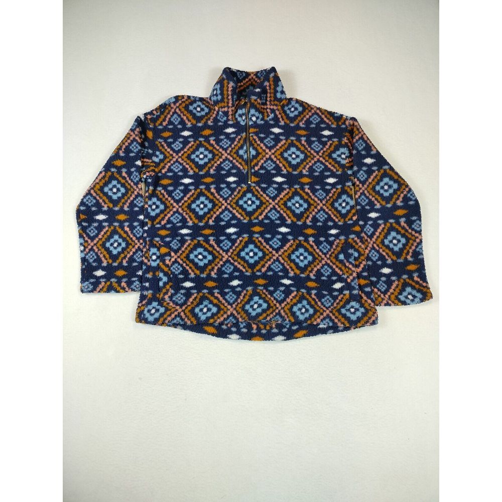 Old Navy 1/4 Sweater Womens Large Sherpa Lined Cabincore Aztec Cozycore Outdoors